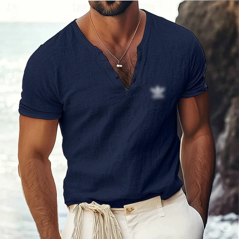 V-Neck Linen Shirt