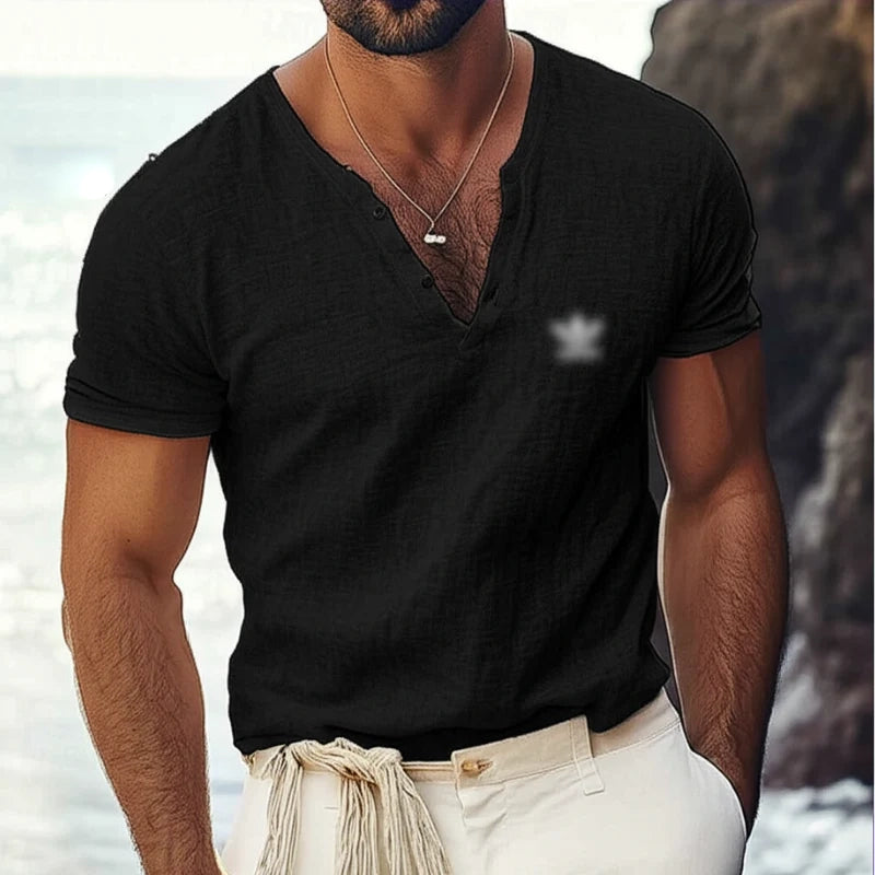 V-Neck Linen Shirt