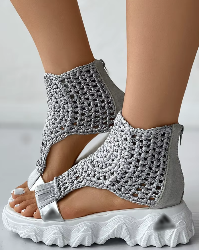 Knit Wedge Sandals