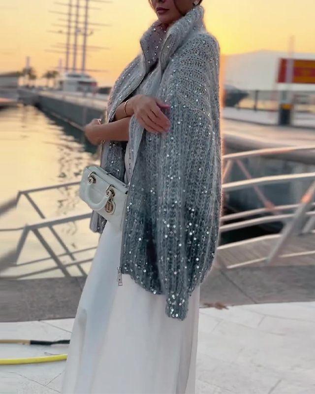 Angelina™ | Luxurious Knitted Sweater with Elegant Sparkling Details
