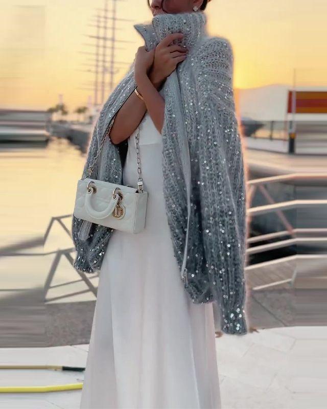 Angelina™ | Luxurious Knitted Sweater with Elegant Sparkling Details
