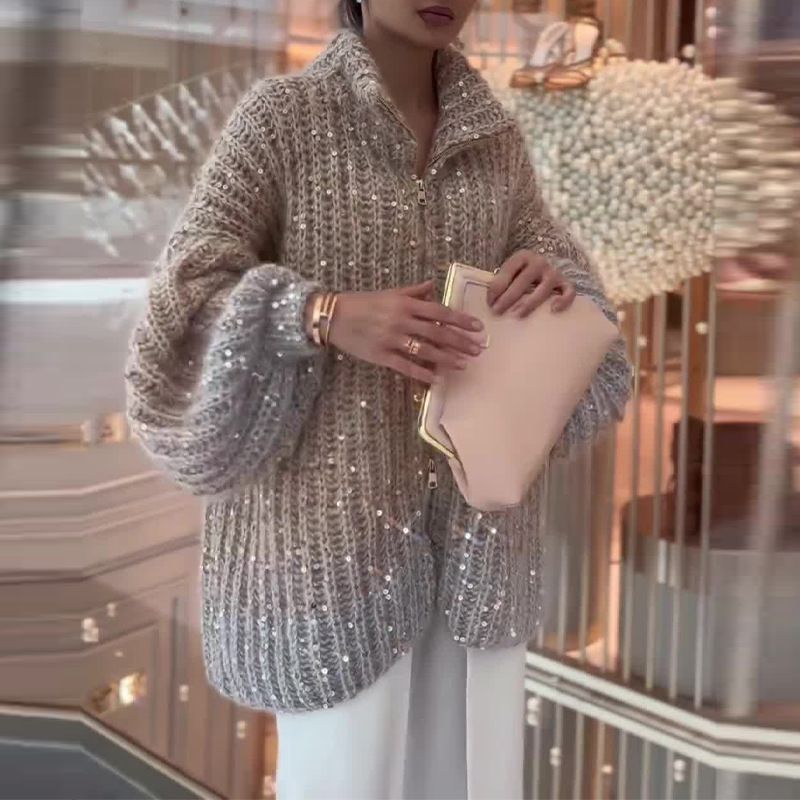 Angelina™ | Luxurious Knitted Sweater with Elegant Sparkling Details