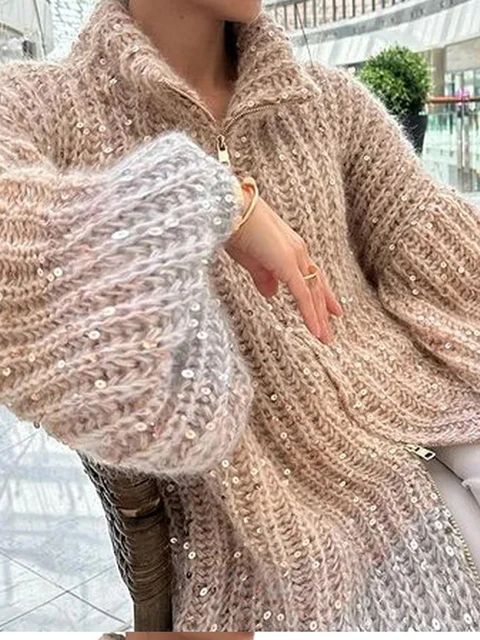 Angelina™ | Luxurious Knitted Sweater with Elegant Sparkling Details