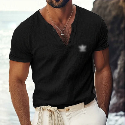 V-Neck Linen Shirt