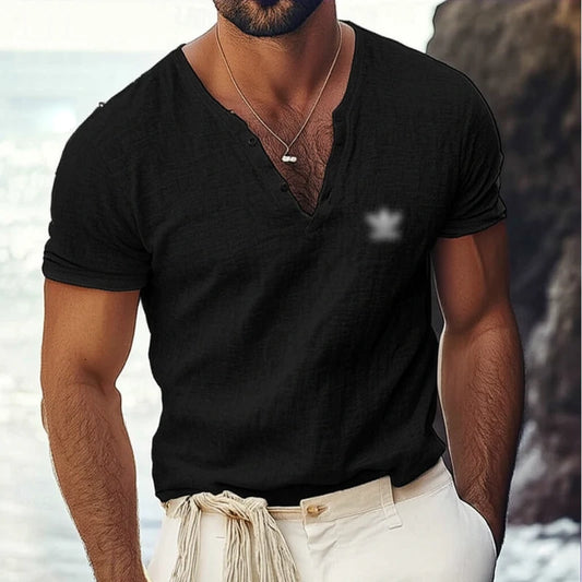 V-Neck Linen Shirt