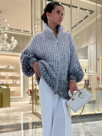 Angelina™ | Luxurious Knitted Sweater with Elegant Sparkling Details